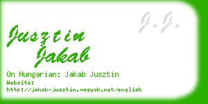 jusztin jakab business card